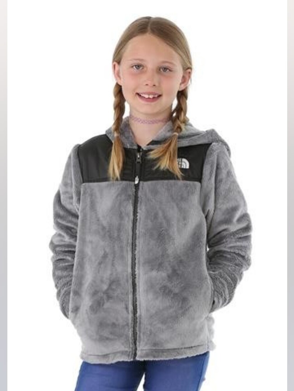 The North Face Girls Oso Hoodie In Grey